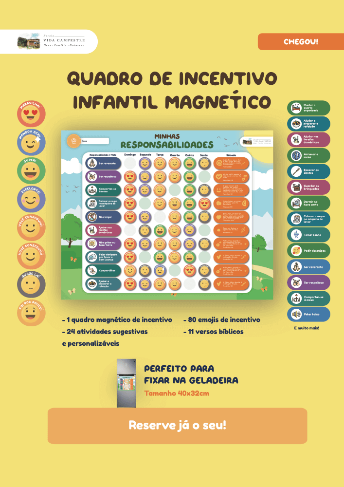 Quadro De Incentivo Infantil Magnético - Com Versos Bíblicos